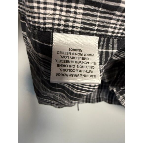 ROWM 2XB Black Plaid Long Sleeve Mens Shirt - Picture 3 of 8